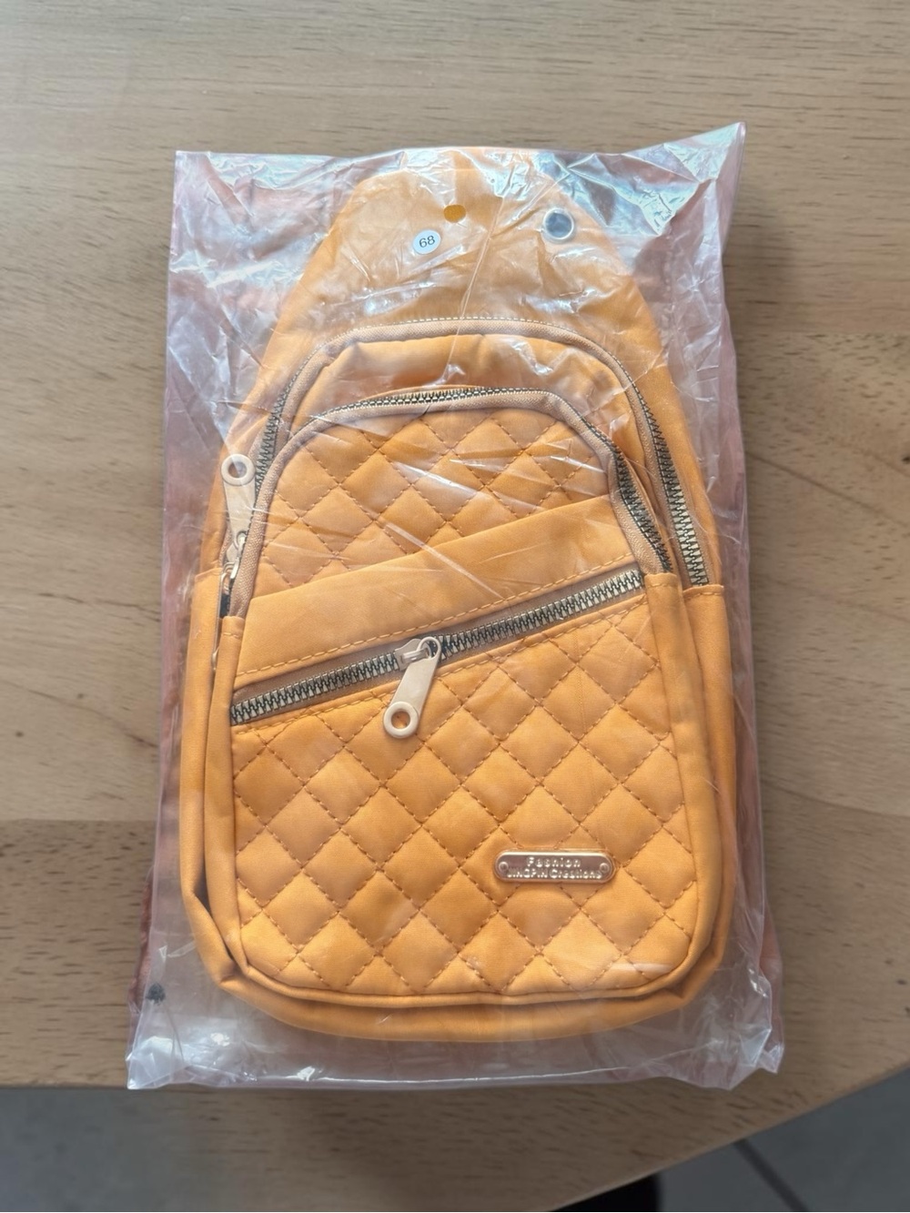 Quilted Yellow Crossbody Sling Bag - Women
